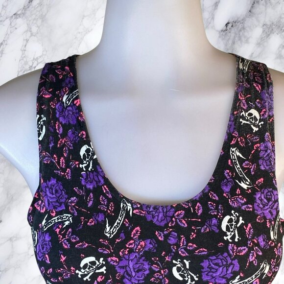 VTG Tripp NYC Destroy Skull Print Rose Dress - Picture 3 of 9